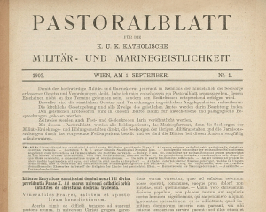 Pastorlablatt f.d. k.u.k. Militär- und Marinegeistlichkeit