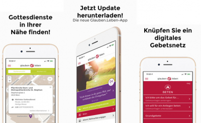 Update zur kostenlosen &quot;Glauben.Leben&quot;-App umfasst auch Gottesdienste der öffentlich zugänglichen Militärpfarrkirchen