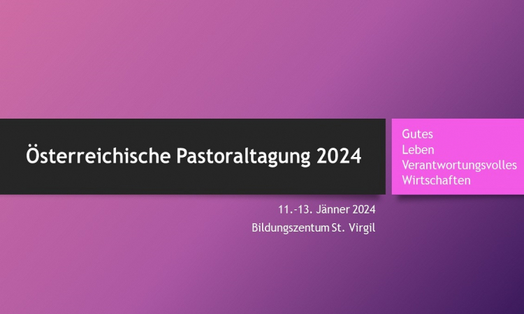 Pastoraltagung 2024: Pochen auf &quot;verantwortungsvolles Wirtschaften&quot;