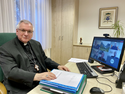 Bischof Freistetter zum Beginn der Videokonferenz