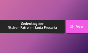 Katholische Arbeitnehmer:innen feiern fiktive Patronin Santa Precaria