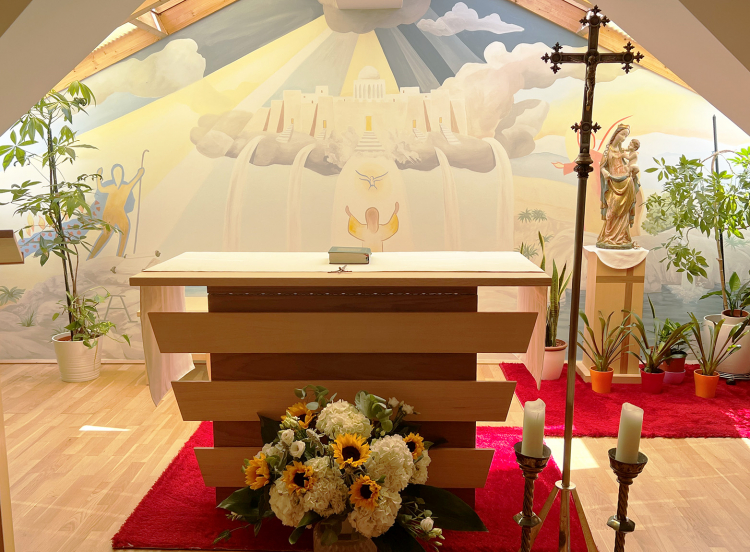 Andacht in der Kapelle des Militärbischofs
