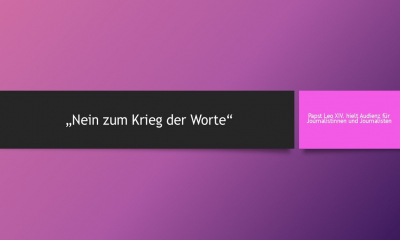 &quot;Nein zum Krieg der Worte&quot; – Papst Leo XIV. würdigt Journalisten bei erster Audienz