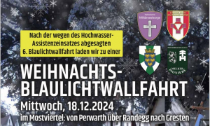 18.12.: Einladung zur Weihnachtsblaulichtwallfahrt